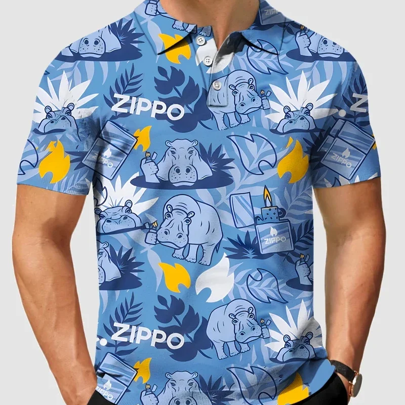 Funny Hawaii 3D Print Polo Shirt Men Hot Sale Cool Short Sleeve Street Loose T Shirts Summer Vacation Beach Tees Men's Clothing