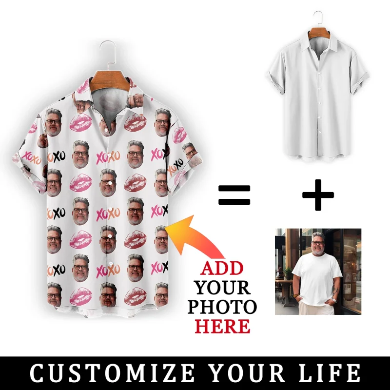 Customized Face Hawaiian Shirt Personalized Tops Summer Men Women Oversized Shirts Custom Design Beach Party Birthday Present - Image 5
