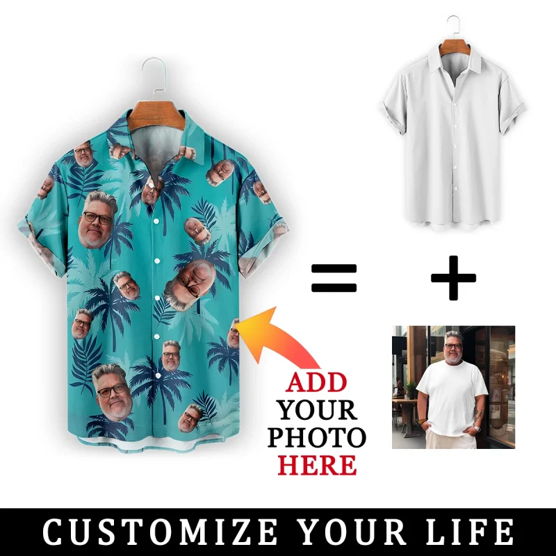 Customized Face Hawaiian Shirt Personalized Tops Summer Men Women Oversized Shirts Custom Design Beach Party Birthday Present - Image 2